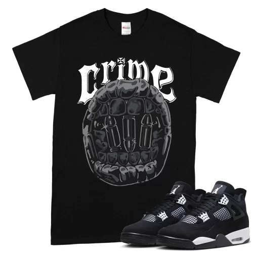 TeeVivo T-Shirt Match Air Jordan 4 Retro White Thunder Crime – Air Jordan 4 Shirt, AJ4 Shirt