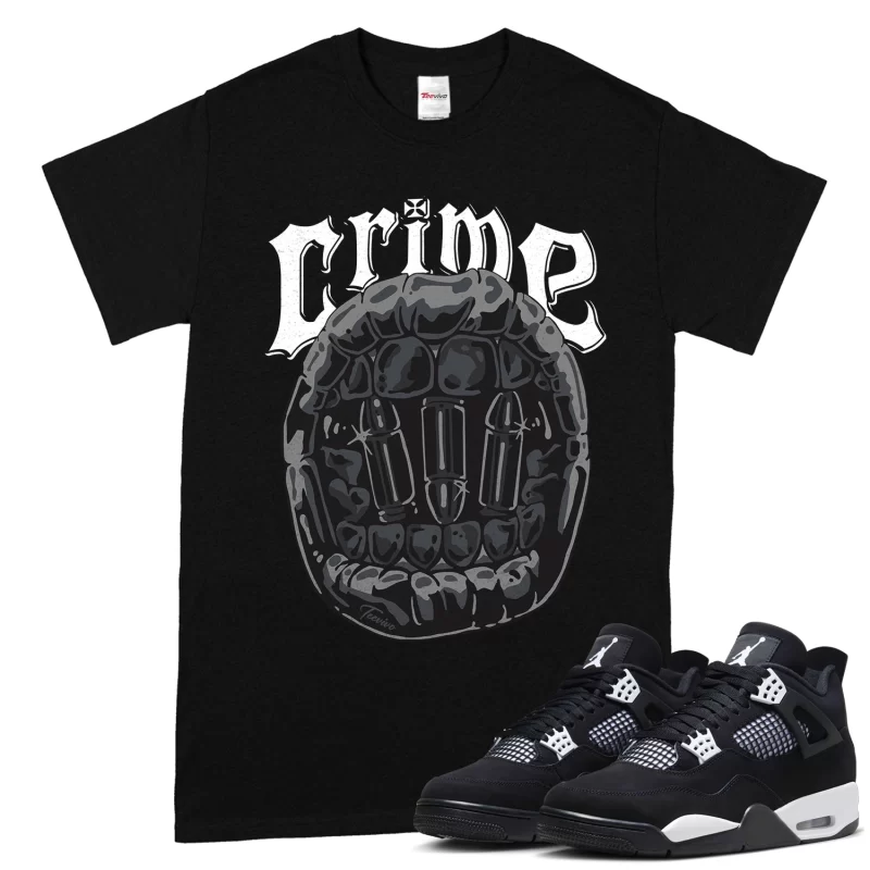 TeeVivo T-Shirt Match Air Jordan 4 Retro White Thunder Crime – Air Jordan 4 Shirt, AJ4 Shirt