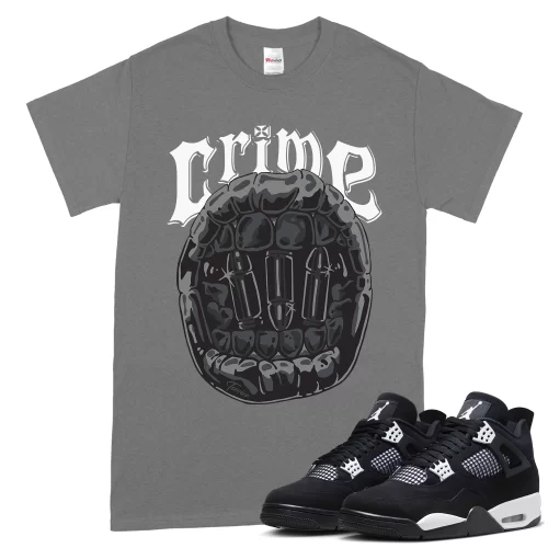 TeeVivo T-Shirt Match Air Jordan 4 Retro White Thunder Crime – Air Jordan 4 Shirt, AJ4 Shirt