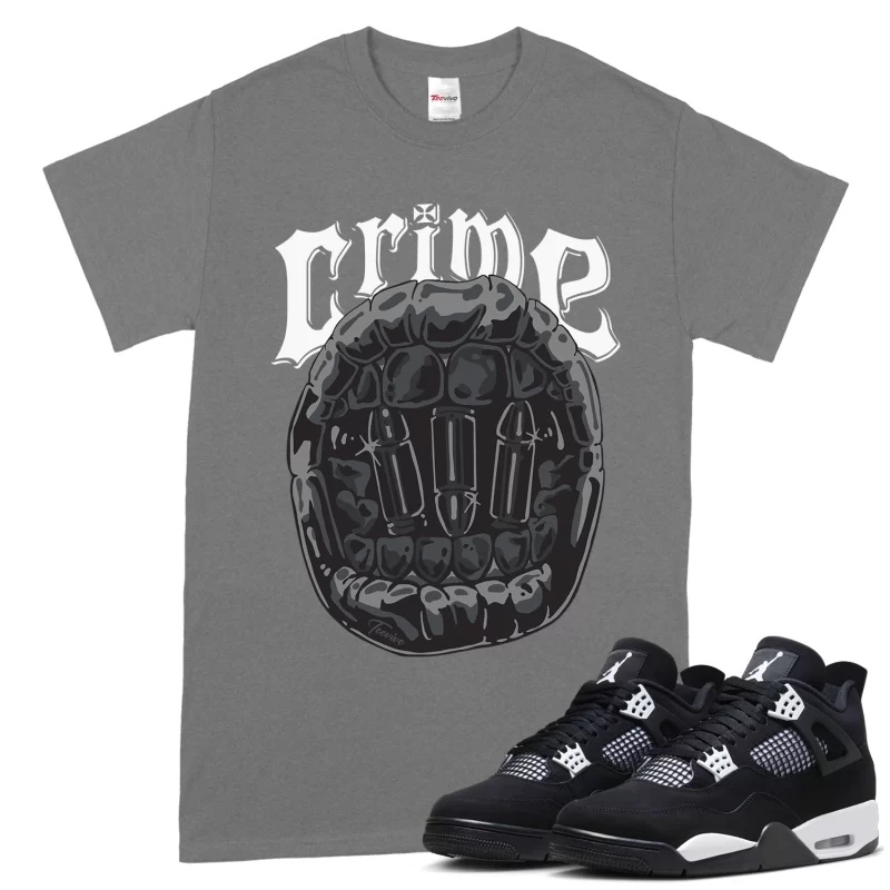 TeeVivo T-Shirt Match Air Jordan 4 Retro White Thunder Crime – Air Jordan 4 Shirt, AJ4 Shirt