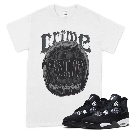 TeeVivo T-Shirt Match Air Jordan 4 Retro White Thunder Crime – Air Jordan 4 Shirt, AJ4 Shirt