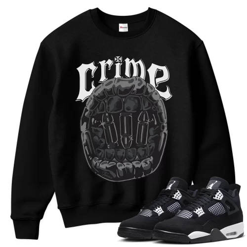 TeeVivo Sweatshirt Match Air Jordan 4 Retro White Thunder Crime – Air Jordan 4 Sweatshirt, AJ4 Sweatshirt