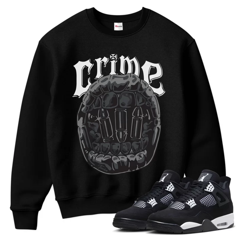 TeeVivo Sweatshirt Match Air Jordan 4 Retro White Thunder Crime – Air Jordan 4 Sweatshirt, AJ4 Sweatshirt