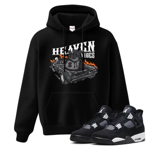 TeeVivo Hoodie Match Air Jordan 4 Retro White Thunder Heaven vibes – Air Jordan 4 Hoodie, AJ4 Hoodie
