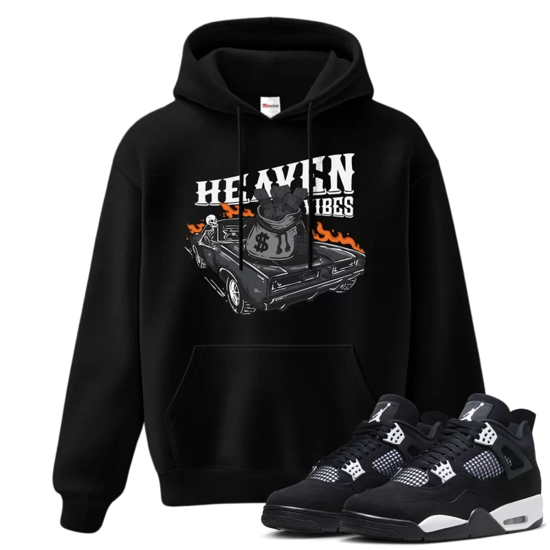 TeeVivo Hoodie Match Air Jordan 4 Retro White Thunder Heaven vibes – Air Jordan 4 Hoodie, AJ4 Hoodie