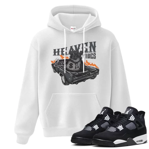 TeeVivo Hoodie Match Air Jordan 4 Retro White Thunder Heaven vibes – Air Jordan 4 Hoodie, AJ4 Hoodie