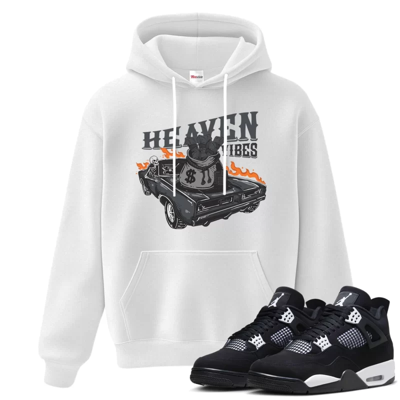 TeeVivo Hoodie Match Air Jordan 4 Retro White Thunder Heaven vibes – Air Jordan 4 Hoodie, AJ4 Hoodie