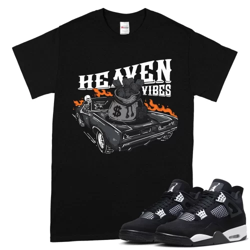 TeeVivo T-Shirt Match Air Jordan 4 Retro White Thunder Heaven vibes – Air Jordan 4 Shirt, AJ4 Shirt