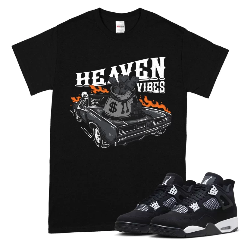 TeeVivo T-Shirt Match Air Jordan 4 Retro White Thunder Heaven vibes – Air Jordan 4 Shirt, AJ4 Shirt