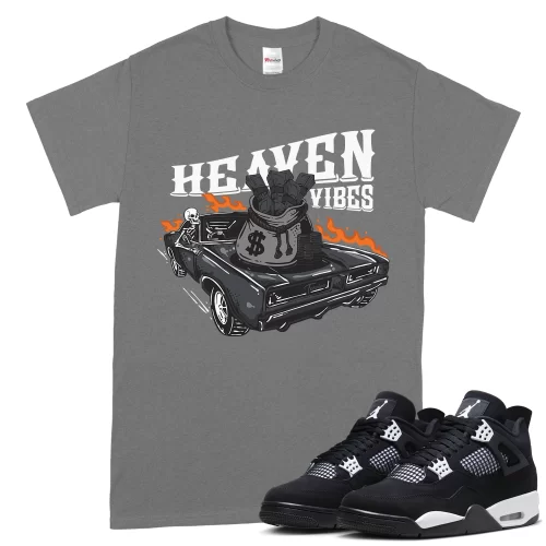 TeeVivo T-Shirt Match Air Jordan 4 Retro White Thunder Heaven vibes – Air Jordan 4 Shirt, AJ4 Shirt