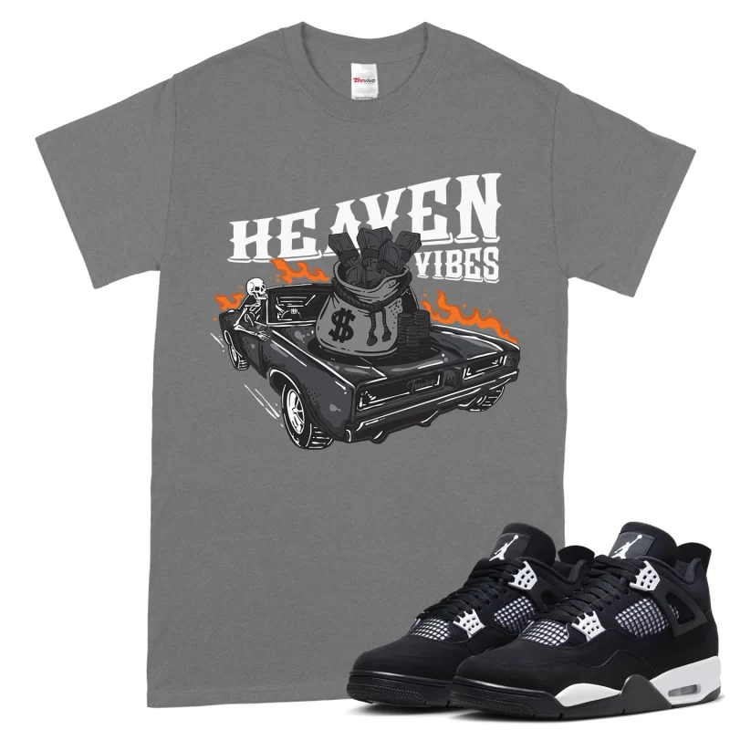 TeeVivo T-Shirt Match Air Jordan 4 Retro White Thunder Heaven vibes – Air Jordan 4 Shirt, AJ4 Shirt