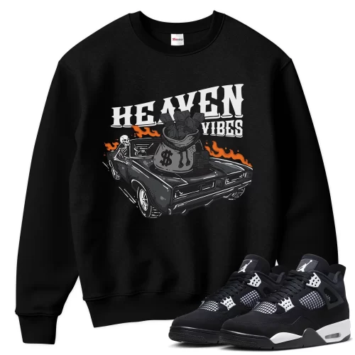TeeVivo Sweatshirt Match Air Jordan 4 Retro White Thunder Heaven vibes – Air Jordan 4 Sweatshirt, AJ4 Sweatshirt