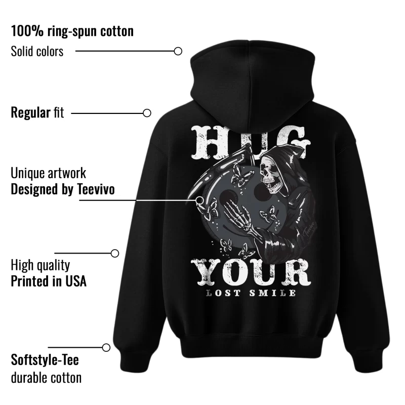 TeeVivo Hoodie Match Air Jordan 4 Retro White Thunder Hug your lost smile – Air Jordan 4 Hoodie, AJ4 Hoodie