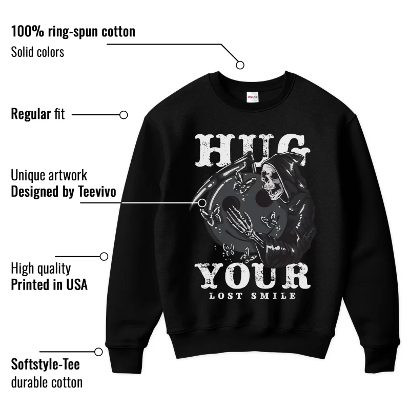 TeeVivo Sweatshirt Match Air Jordan 4 Retro White Thunder Hug your lost smile – Air Jordan 4 Sweatshirt, AJ4 Sweatshirt