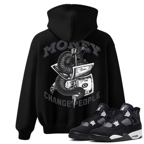 TeeVivo Hoodie Match Air Jordan 4 Retro White Thunder Money change people – Air Jordan 4 Hoodie, AJ4 Hoodie