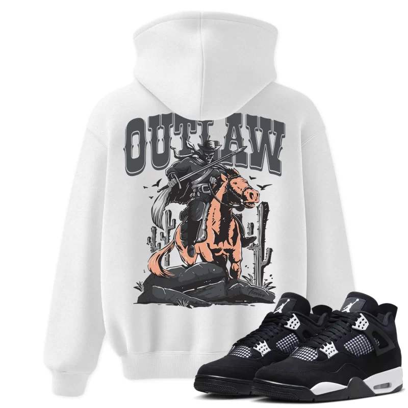 TeeVivo Hoodie Match Air Jordan 4 Retro White Thunder Outlaw – Air Jordan 4 Hoodie, AJ4 Hoodie