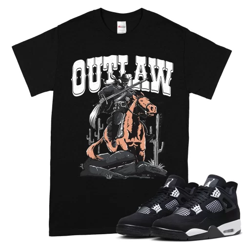 TeeVivo T-Shirt Match Air Jordan 4 Retro White Thunder Outlaw – Air Jordan 4 Shirt, AJ4 Shirt