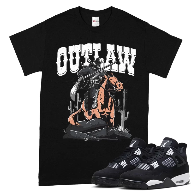 TeeVivo T-Shirt Match Air Jordan 4 Retro White Thunder Outlaw – Air Jordan 4 Shirt, AJ4 Shirt