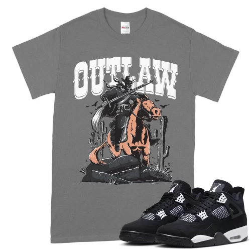 TeeVivo T-Shirt Match Air Jordan 4 Retro White Thunder Outlaw – Air Jordan 4 Shirt, AJ4 Shirt