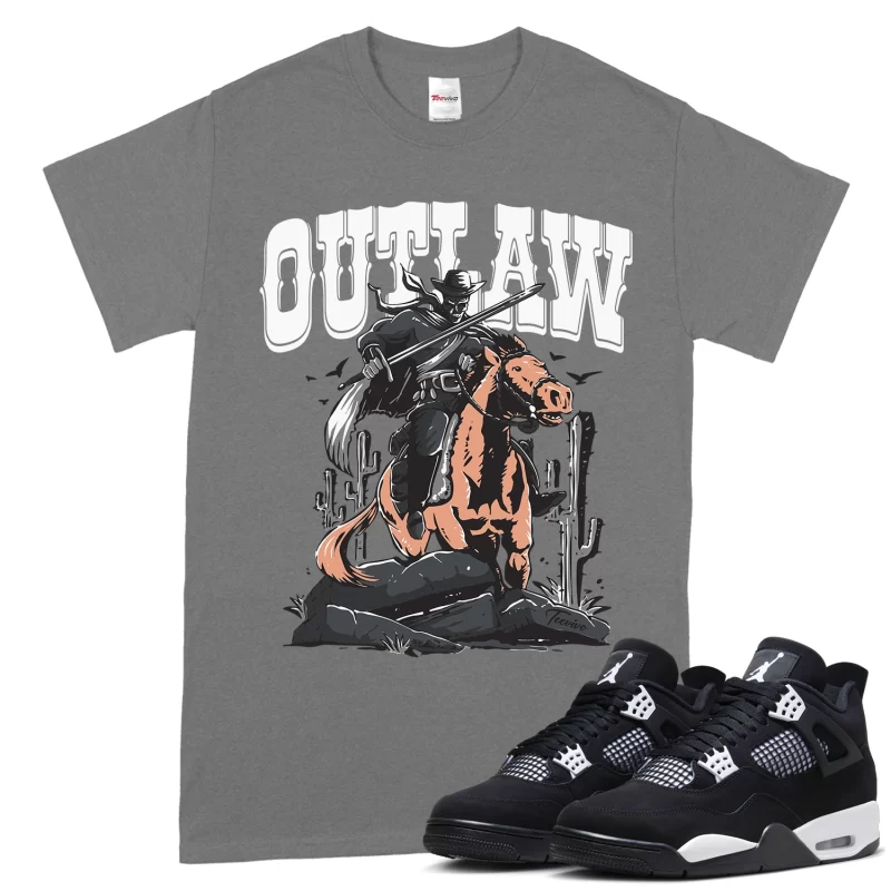 TeeVivo T-Shirt Match Air Jordan 4 Retro White Thunder Outlaw – Air Jordan 4 Shirt, AJ4 Shirt