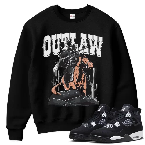TeeVivo Sweatshirt Match Air Jordan 4 Retro White Thunder Outlaw – Air Jordan 4 Sweatshirt, AJ4 Sweatshirt