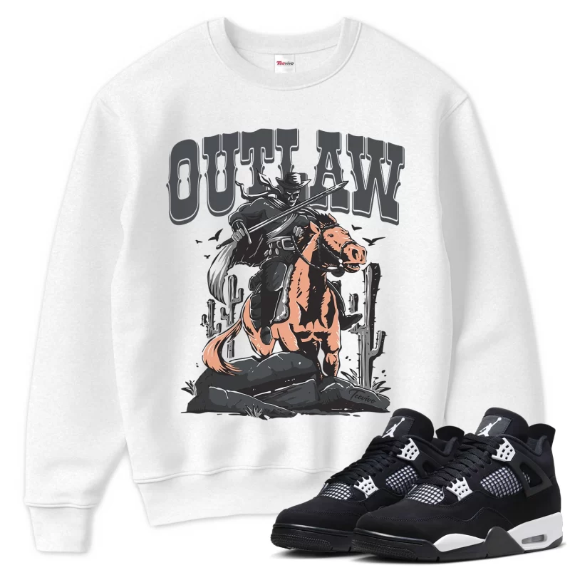 TeeVivo Sweatshirt Match Air Jordan 4 Retro White Thunder Outlaw – Air Jordan 4 Sweatshirt, AJ4 Sweatshirt