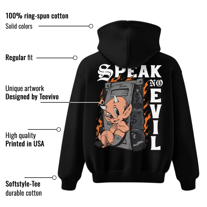 TeeVivo Hoodie Match Air Jordan 4 Retro White Thunder Speak no evil – Air Jordan 4 Hoodie, AJ4 Hoodie