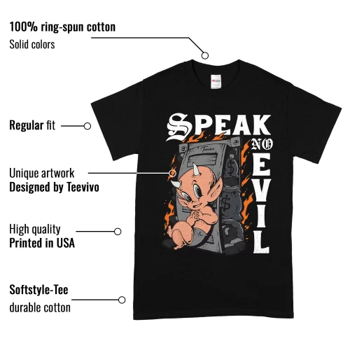 TeeVivo T-Shirt Match Air Jordan 4 Retro White Thunder Speak no evil – Air Jordan 4 Shirt, AJ4 Shirt