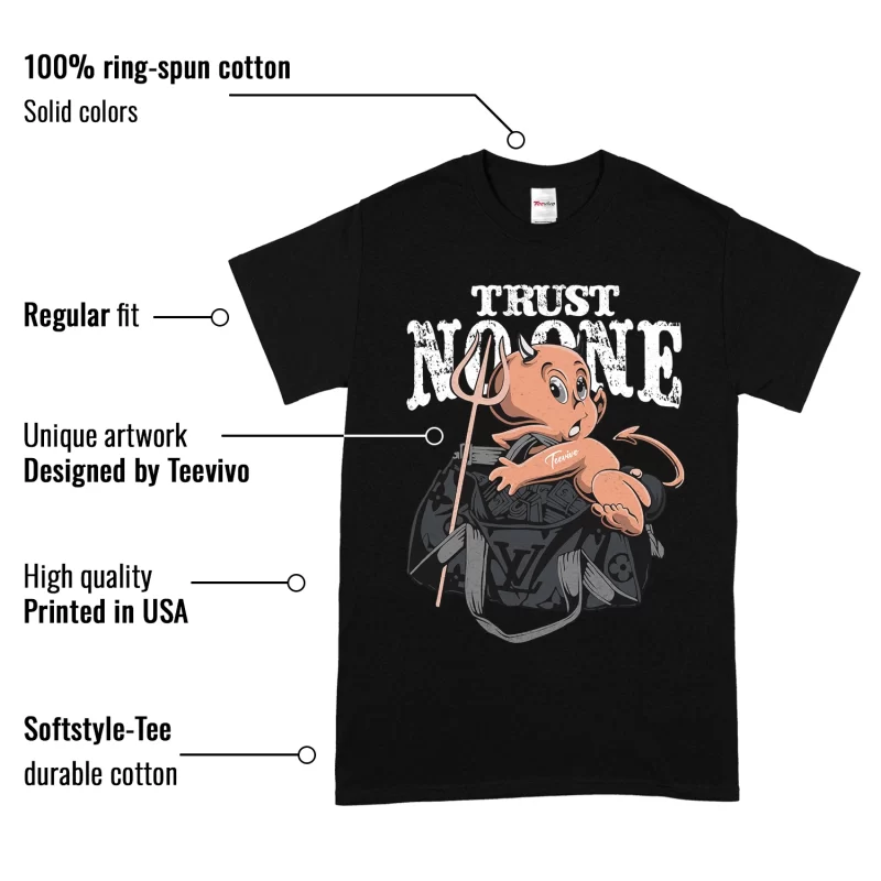 TeeVivo T-Shirt Match Air Jordan 4 Retro White Thunder Trust no one – Air Jordan 4 Shirt, AJ4 Shirt