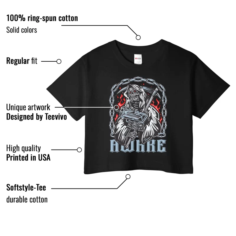 TeeVivo Crop Top Match Air Jordan 5 Retro OG Black Metallic Reimagined Awake – Air Jordan 5 Crop Top, AJ5 Crop Top