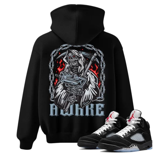 TeeVivo Hoodie Match Air Jordan 5 Retro OG Black Metallic Reimagined Awake – Air Jordan 5 Hoodie, AJ5 Hoodie