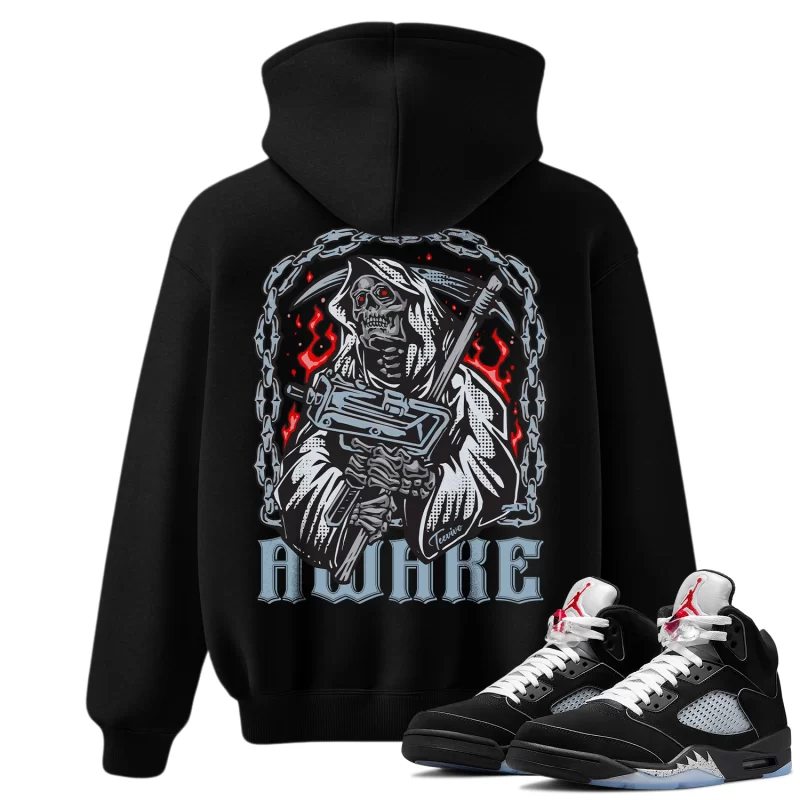 TeeVivo Hoodie Match Air Jordan 5 Retro OG Black Metallic Reimagined Awake – Air Jordan 5 Hoodie, AJ5 Hoodie