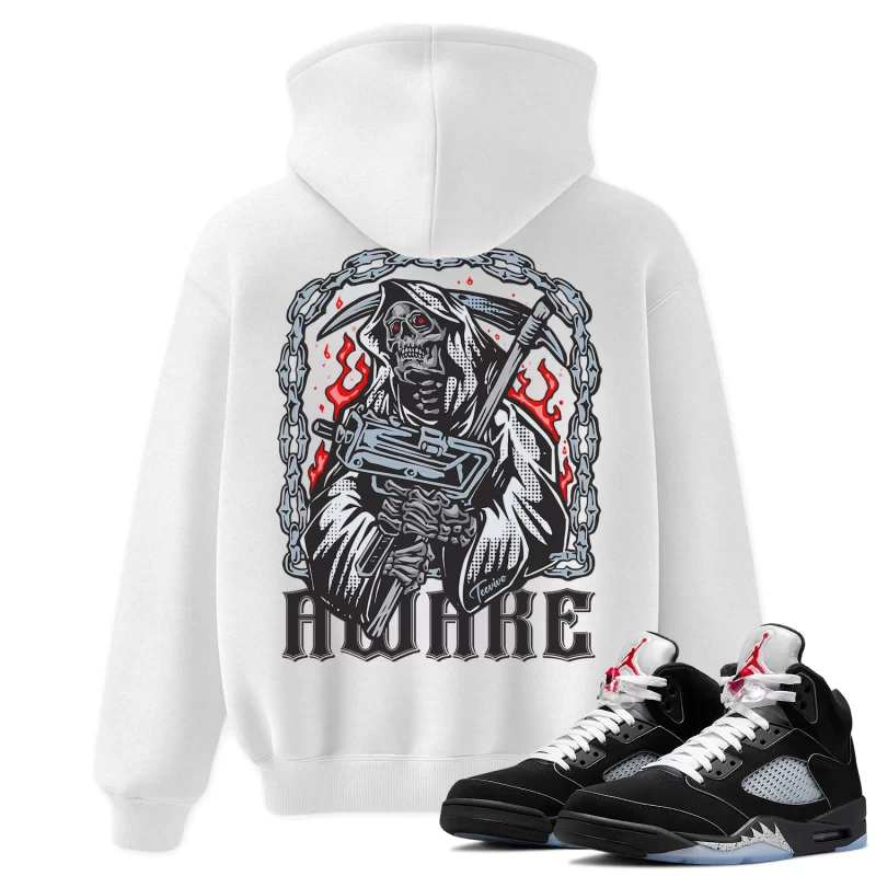 TeeVivo Hoodie Match Air Jordan 5 Retro OG Black Metallic Reimagined Awake – Air Jordan 5 Hoodie, AJ5 Hoodie