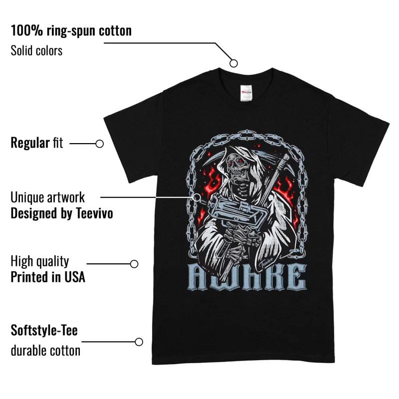 TeeVivo T-Shirt Match Air Jordan 5 Retro OG Black Metallic Reimagined Awake – Air Jordan 5 Shirt, AJ5 Shirt