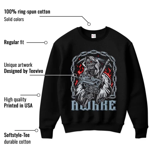 TeeVivo Sweatshirt Match Air Jordan 5 Retro OG Black Metallic Reimagined Awake – Air Jordan 5 Sweatshirt, AJ5 Sweatshirt