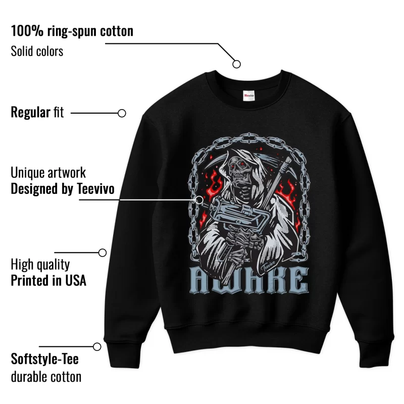 TeeVivo Sweatshirt Match Air Jordan 5 Retro OG Black Metallic Reimagined Awake – Air Jordan 5 Sweatshirt, AJ5 Sweatshirt