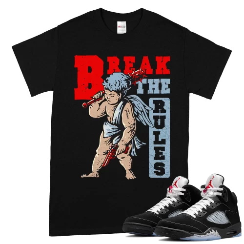 TeeVivo T-Shirt Match Air Jordan 5 Retro OG Black Metallic Reimagined Break the rules – Air Jordan 5 Shirt, AJ5 Shirt