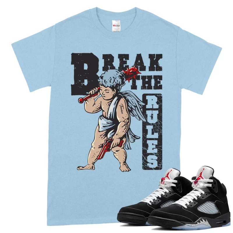 TeeVivo T-Shirt Match Air Jordan 5 Retro OG Black Metallic Reimagined Break the rules – Air Jordan 5 Shirt, AJ5 Shirt