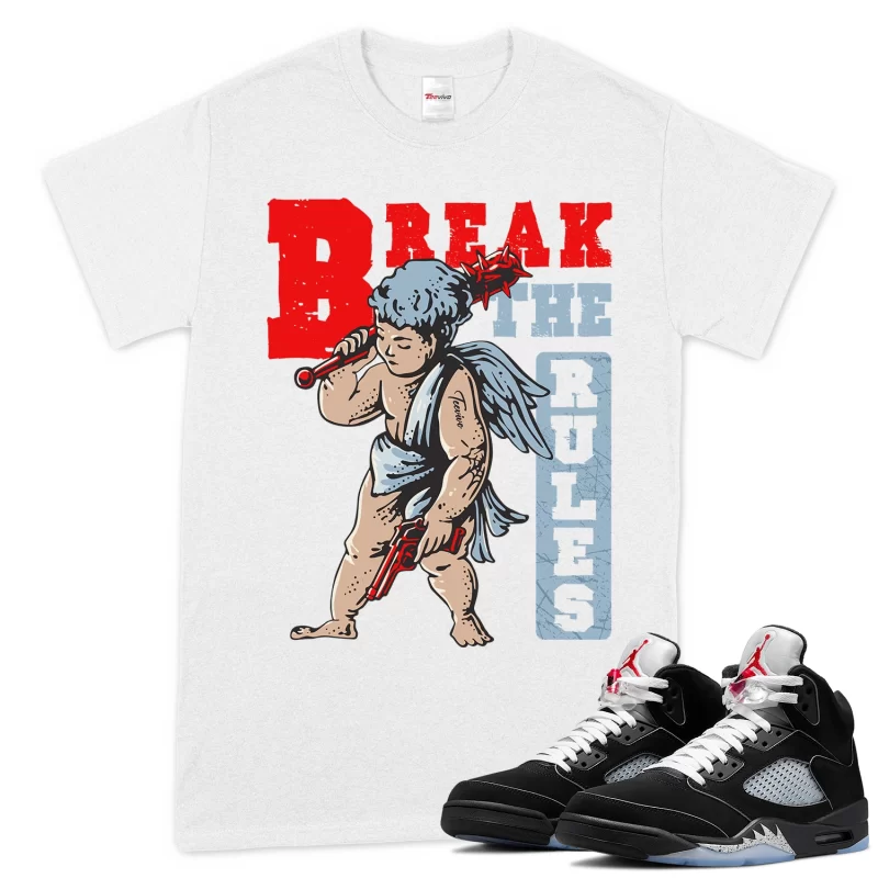 TeeVivo T-Shirt Match Air Jordan 5 Retro OG Black Metallic Reimagined Break the rules – Air Jordan 5 Shirt, AJ5 Shirt