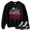 TeeVivo Sweatshirt Match Air Jordan 5 Retro OG Black Metallic Reimagined Burning the ground – Air Jordan 5 Sweatshirt, AJ5 Sweatshirt