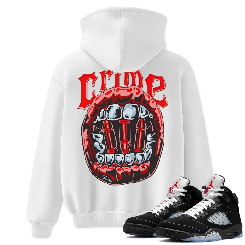 TeeVivo Hoodie Match Air Jordan 5 Retro OG Black Metallic Reimagined Crime – Air Jordan 5 Hoodie, AJ5 Hoodie