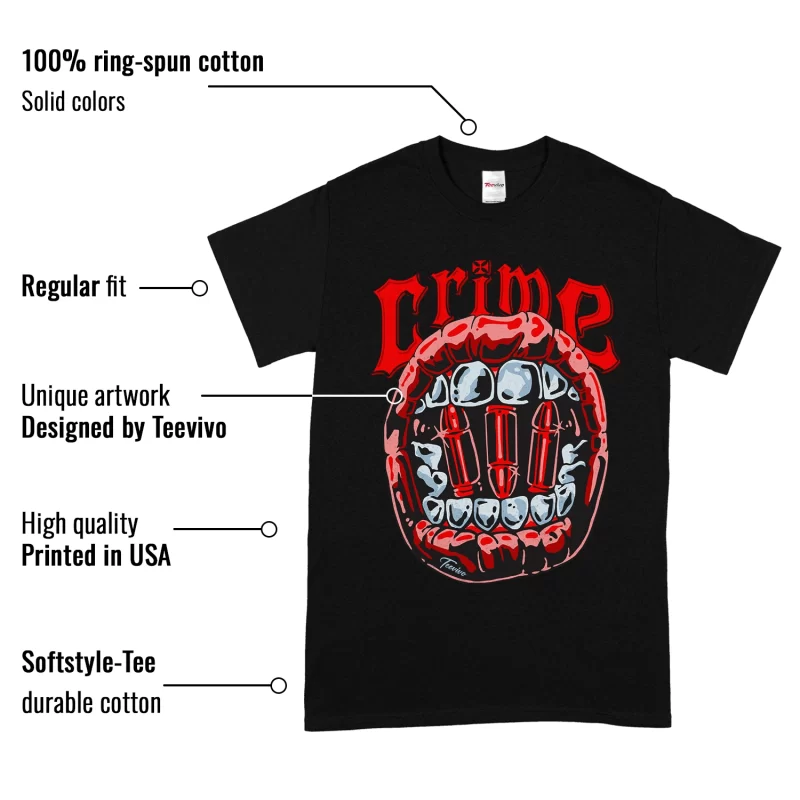 TeeVivo T-Shirt Match Air Jordan 5 Retro OG Black Metallic Reimagined Crime – Air Jordan 5 Shirt, AJ5 Shirt