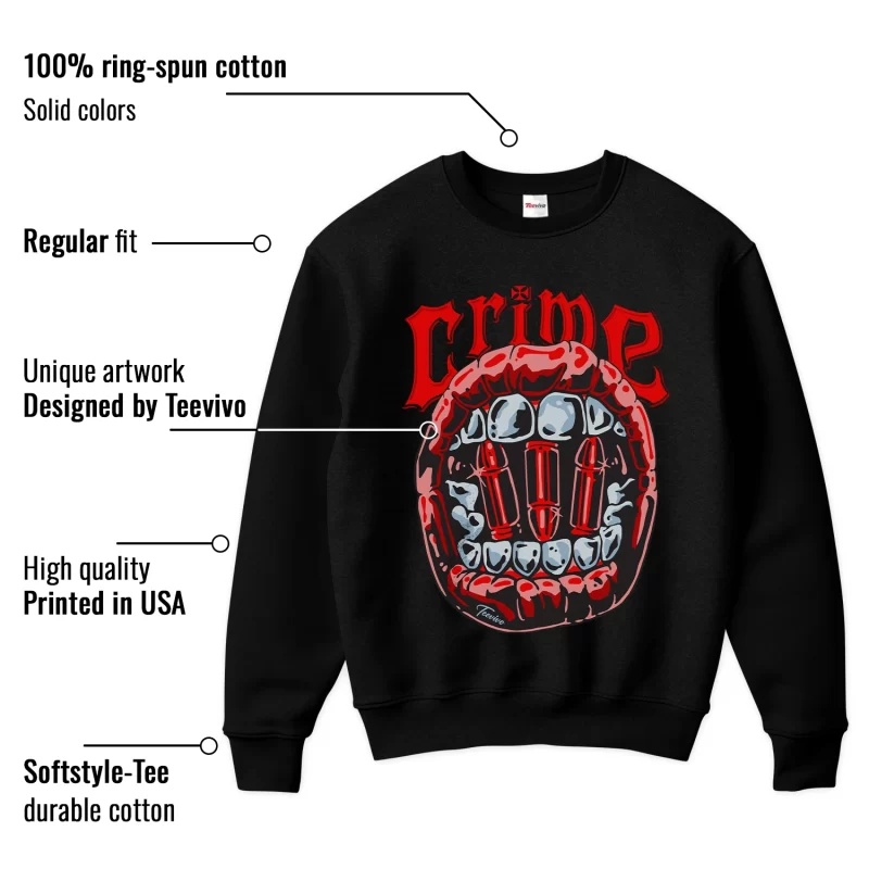 TeeVivo Sweatshirt Match Air Jordan 5 Retro OG Black Metallic Reimagined Crime – Air Jordan 5 Sweatshirt, AJ5 Sweatshirt
