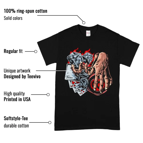 TeeVivo T-Shirt Match Air Jordan 5 Retro OG Black Metallic Reimagined Gambling – Air Jordan 5 Shirt, AJ5 Shirt
