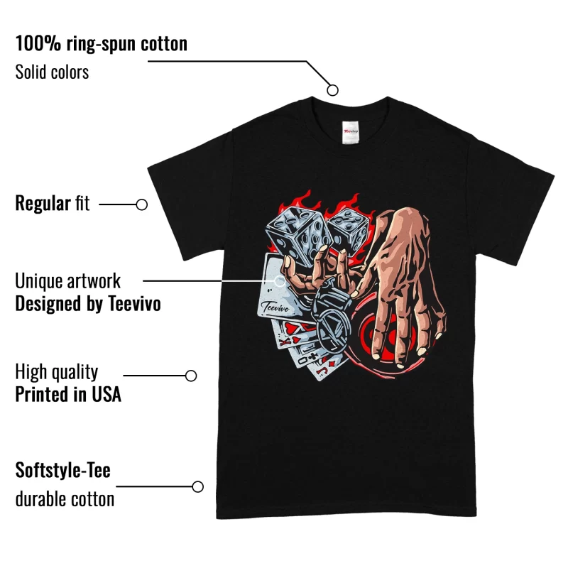 TeeVivo T-Shirt Match Air Jordan 5 Retro OG Black Metallic Reimagined Gambling – Air Jordan 5 Shirt, AJ5 Shirt
