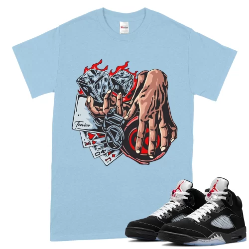 TeeVivo T-Shirt Match Air Jordan 5 Retro OG Black Metallic Reimagined Gambling – Air Jordan 5 Shirt, AJ5 Shirt