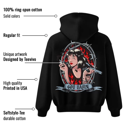 TeeVivo Hoodie Match Air Jordan 5 Retro OG Black Metallic Reimagined God Daaamn – Air Jordan 5 Hoodie, AJ5 Hoodie