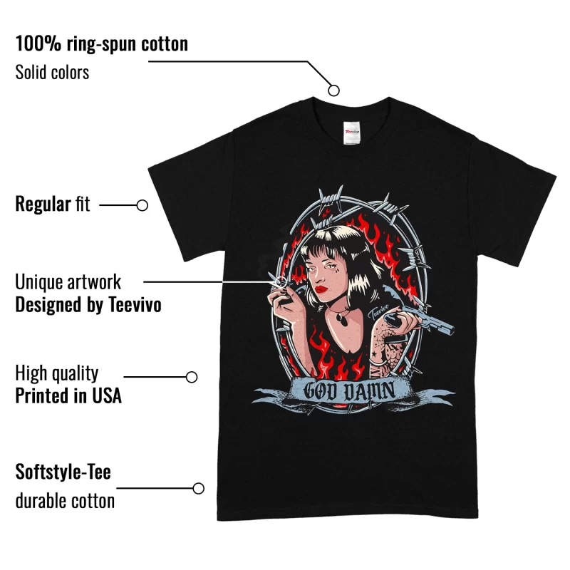 TeeVivo T-Shirt Match Air Jordan 5 Retro OG Black Metallic Reimagined God Daaamn – Air Jordan 5 Shirt, AJ5 Shirt