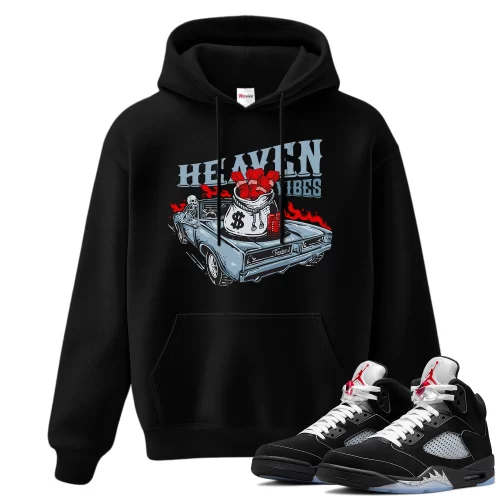 TeeVivo Hoodie Match Air Jordan 5 Retro OG Black Metallic Reimagined Heaven vibes – Air Jordan 5 Hoodie, AJ5 Hoodie