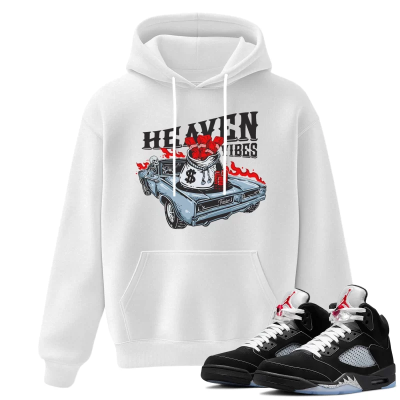 TeeVivo Hoodie Match Air Jordan 5 Retro OG Black Metallic Reimagined Heaven vibes – Air Jordan 5 Hoodie, AJ5 Hoodie